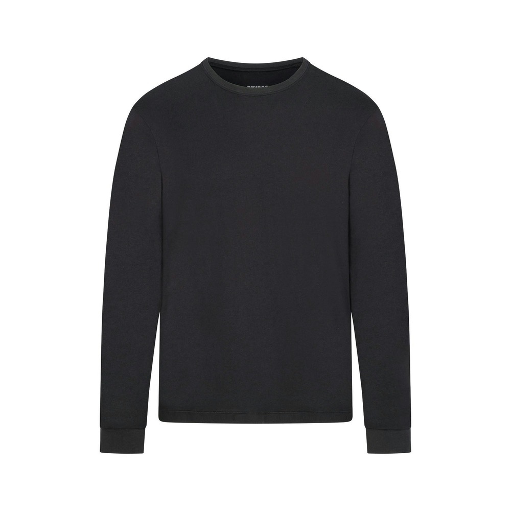 SKIMS Lounge Fleece Sweatshirt Washed Onyx Mens Size S Relaxed Fit Crewneck